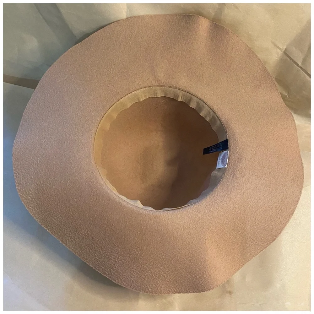 Altar’s State Brown Felt Floppy Boho Hat Self Band One Size 4”BRIM 7” - Picture 3 of 7